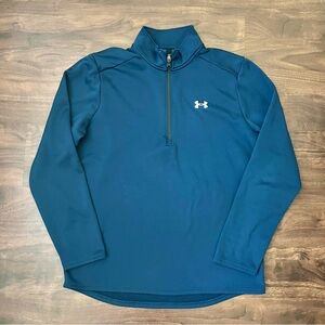 Under Armour Blue Pullover Fleece 1/4 Zip Loose Jacket Like New Men’s Size LG
